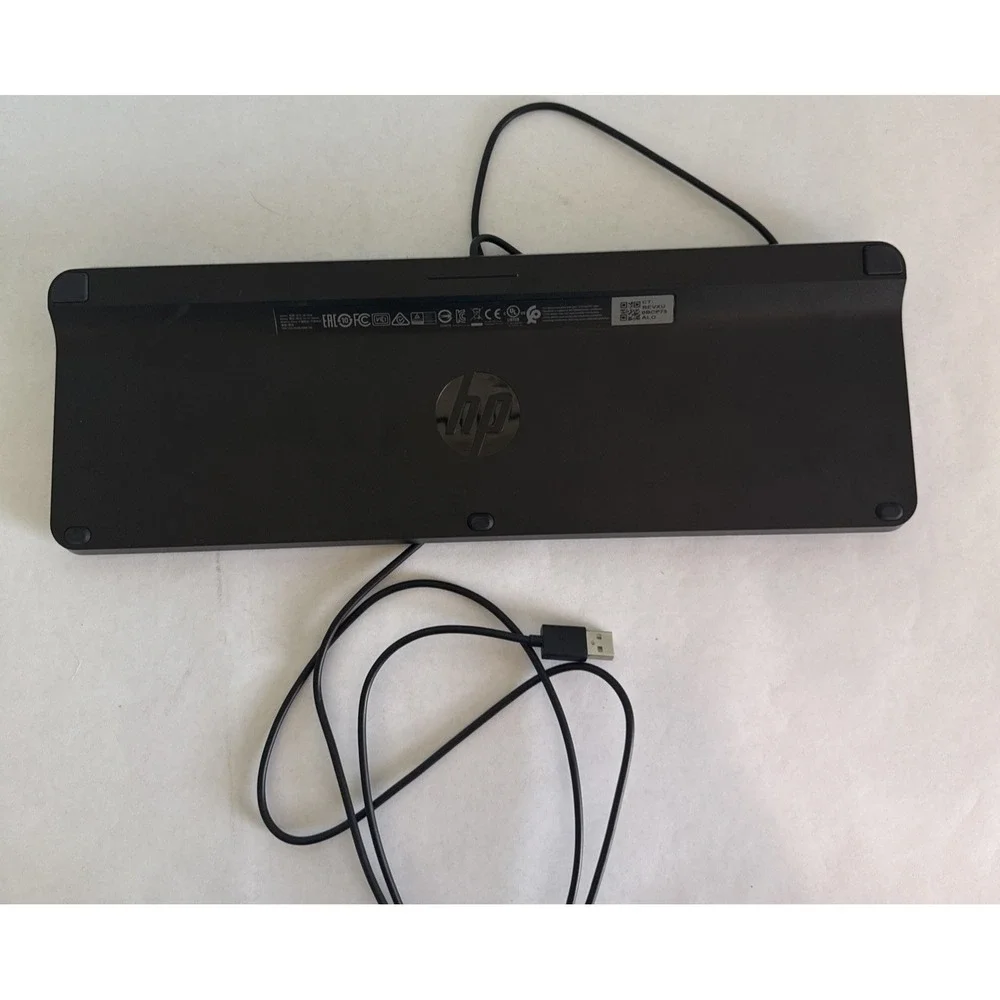 HP USB Wired Keyboard Black Model SK-2028 Standard Very Good